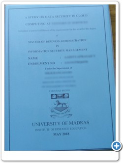 Madras university -binding copy